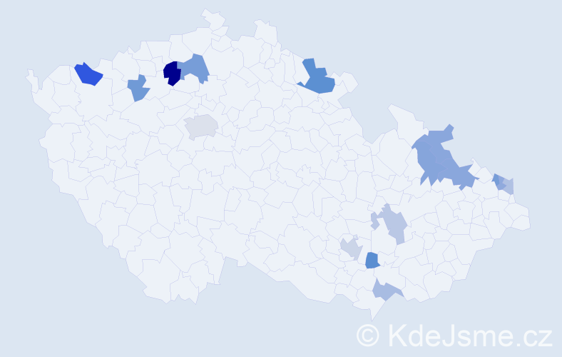 Příjmení: 'Ocetníková', počet výskytů 26 v celé ČR