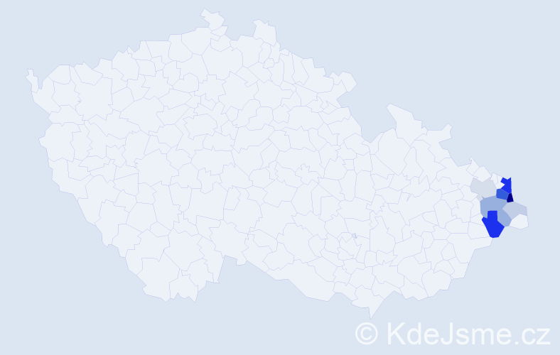 Příjmení: 'Zielonka', počet výskytů 32 v celé ČR