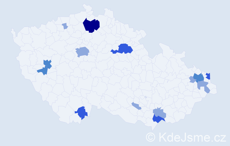 Příjmení: 'Hostačná', počet výskytů 29 v celé ČR
