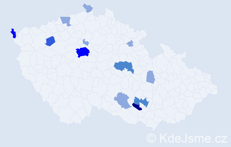 Příjmení: 'Sachsová', počet výskytů 28 v celé ČR