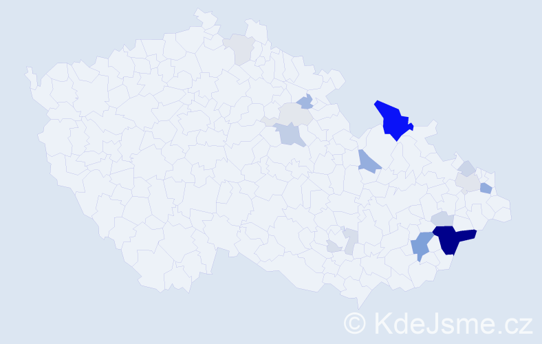 Příjmení: 'Papšíková', počet výskytů 56 v celé ČR