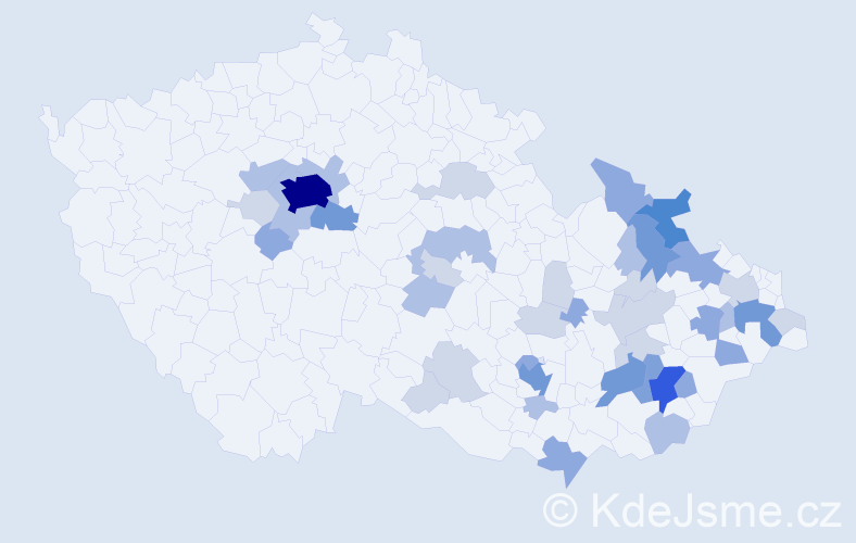 Příjmení: 'Páleníček', počet výskytů 121 v celé ČR
