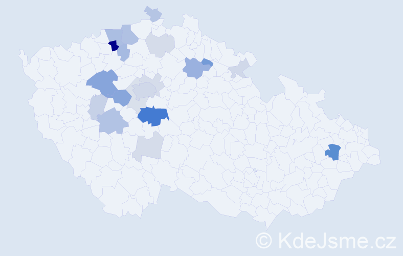 Příjmení: 'Vytejčková', počet výskytů 53 v celé ČR