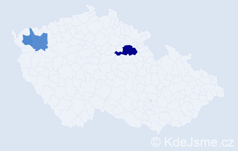 Příjmení: 'Dunasová', počet výskytů 5 v celé ČR