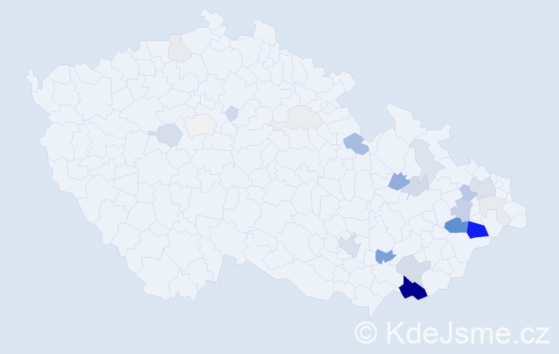 Příjmení: 'Koryčanská', počet výskytů 97 v celé ČR