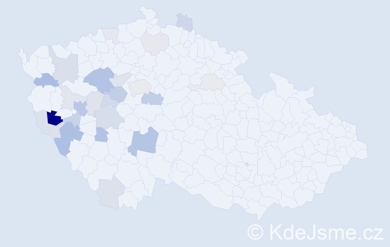 Příjmení: 'Ubl', počet výskytů 60 v celé ČR
