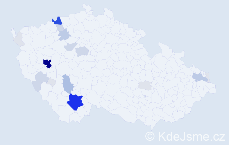 Příjmení: 'Bugoš', počet výskytů 93 v celé ČR