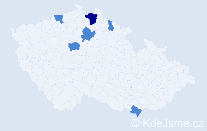 Příjmení: 'Shebela', počet výskytů 8 v celé ČR