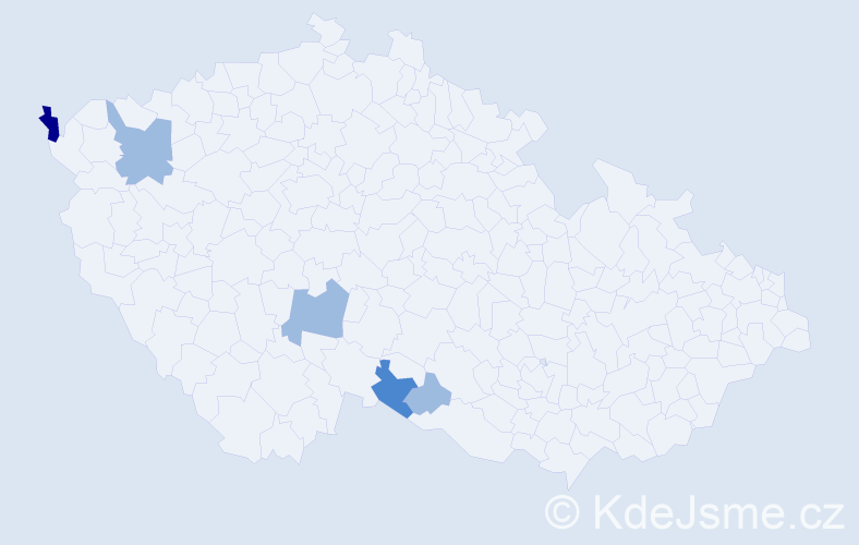 Příjmení: 'Thossová', počet výskytů 9 v celé ČR