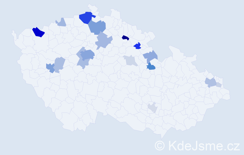 Příjmení: 'Frost', počet výskytů 62 v celé ČR