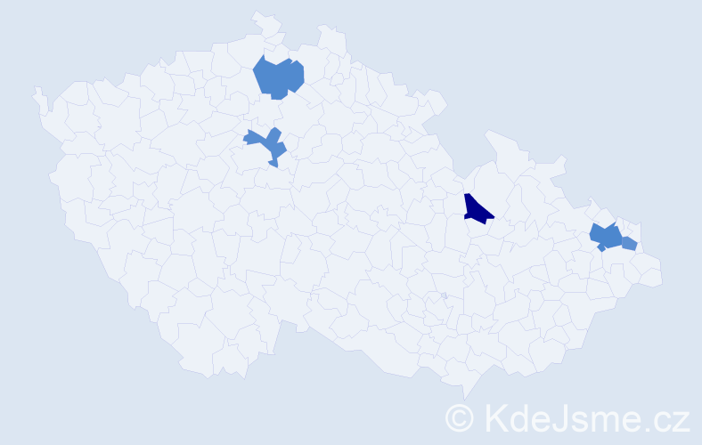 Příjmení: 'Papučiková', počet výskytů 7 v celé ČR