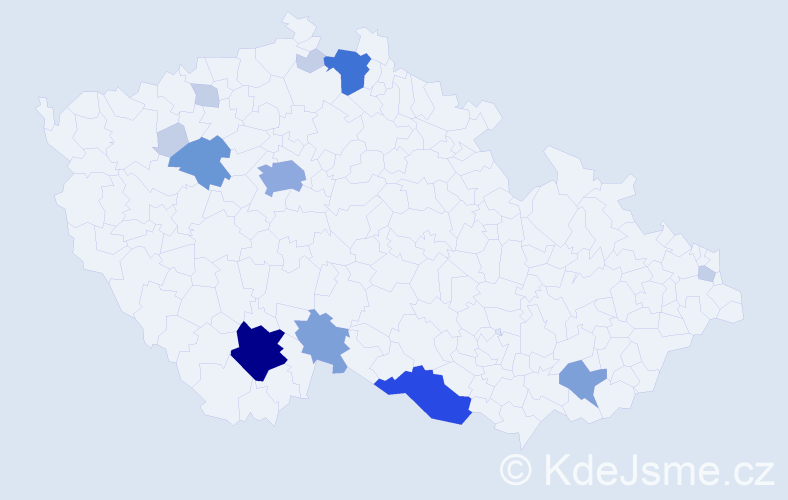 Příjmení: 'Hansalová', počet výskytů 40 v celé ČR