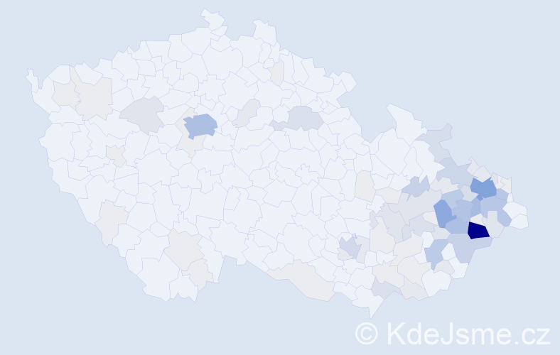 Příjmení: 'Maléřová', počet výskytů 335 v celé ČR