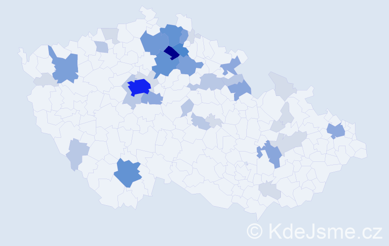 Příjmení: 'Peldová', počet výskytů 123 v celé ČR