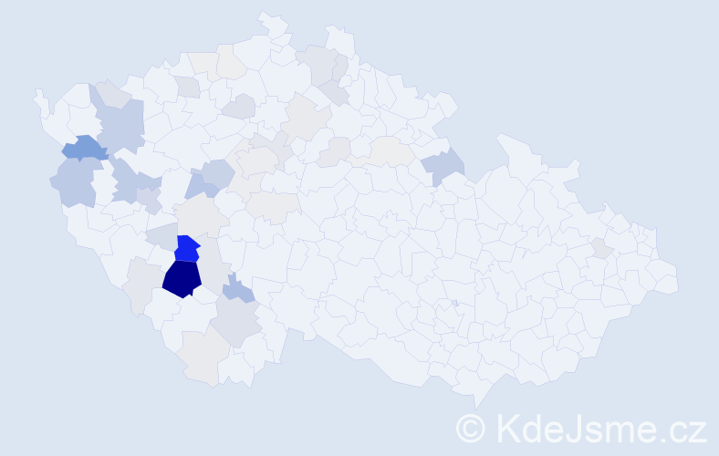 Příjmení: 'Křivanec', počet výskytů 207 v celé ČR