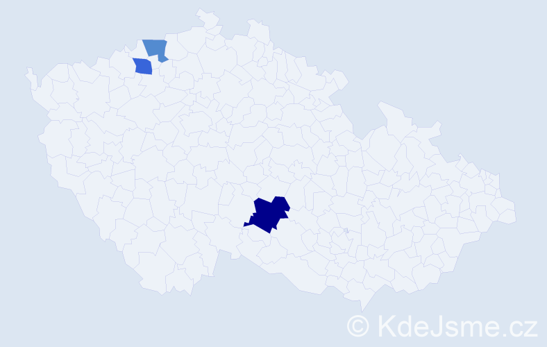 Příjmení: 'Klimsová', počet výskytů 4 v celé ČR