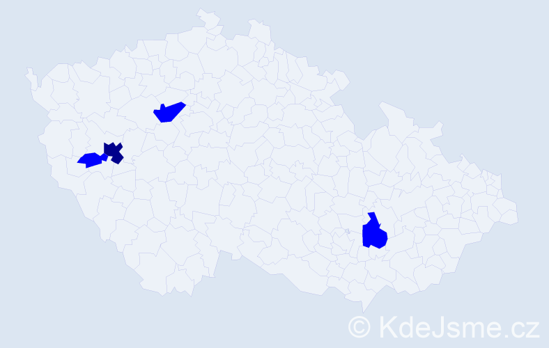 Příjmení: 'Čudáková', počet výskytů 5 v celé ČR