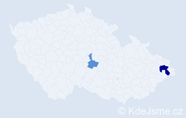 Příjmení: 'Toronyi', počet výskytů 5 v celé ČR