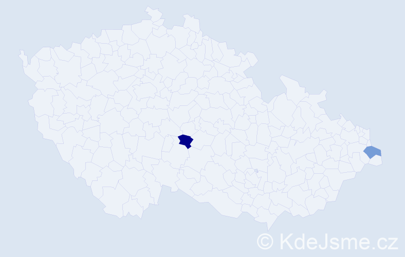 Příjmení: 'Kubalka', počet výskytů 6 v celé ČR
