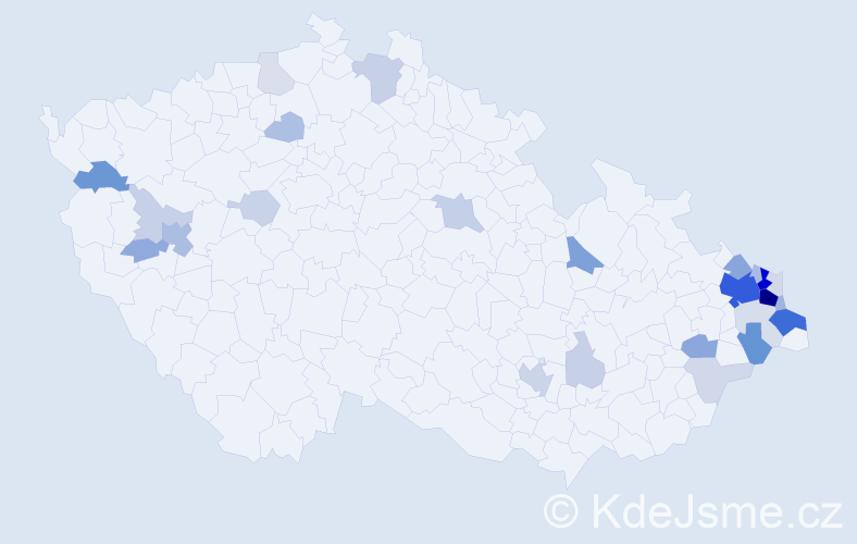Příjmení: 'Fonioková', počet výskytů 94 v celé ČR