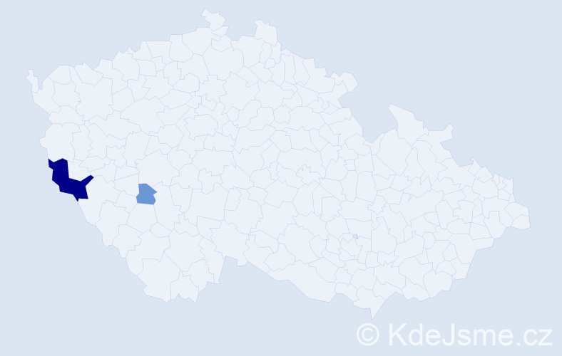 Příjmení: 'Vajchart', počet výskytů 9 v celé ČR