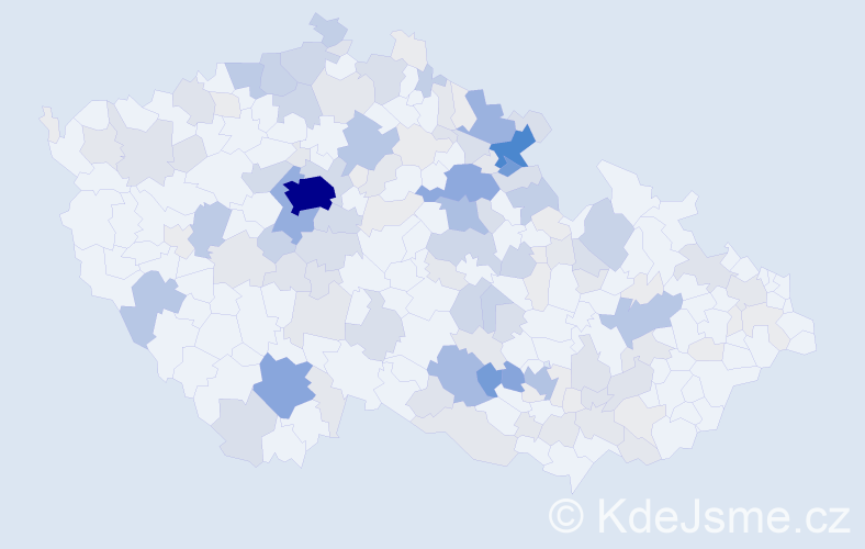 Příjmení: 'Rousek', počet výskytů 587 v celé ČR