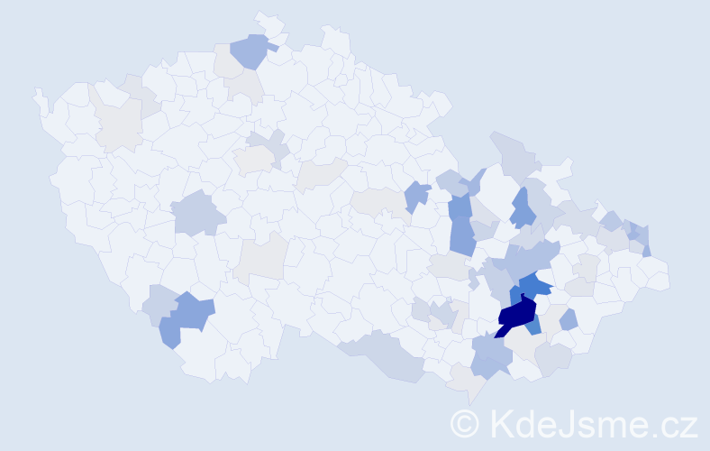 Příjmení: 'Kytlicová', počet výskytů 228 v celé ČR