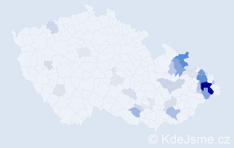 Příjmení: 'Klegová', počet výskytů 167 v celé ČR