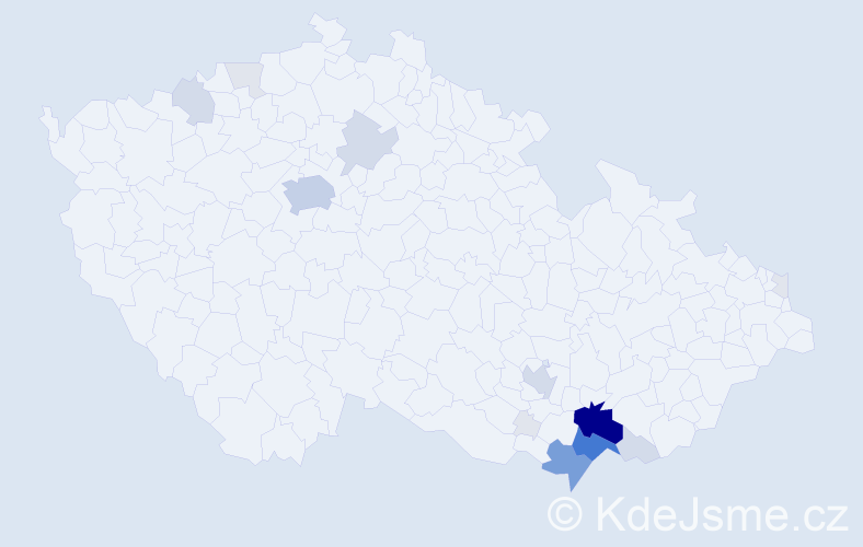 Příjmení: 'Gasnárek', počet výskytů 76 v celé ČR