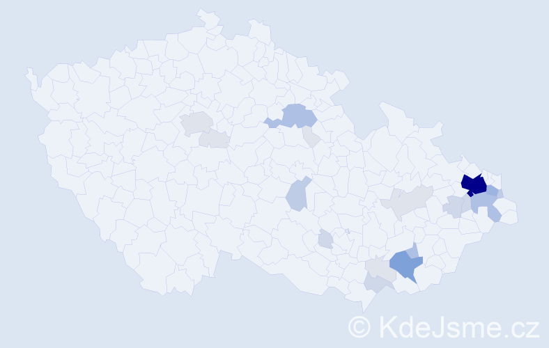 Příjmení: 'Kempa', počet výskytů 74 v celé ČR