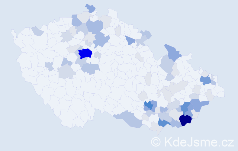 Příjmení: 'Hamšík', počet výskytů 271 v celé ČR