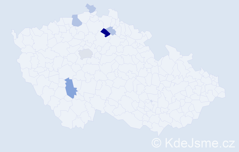Příjmení: 'Rožďalovský', počet výskytů 18 v celé ČR