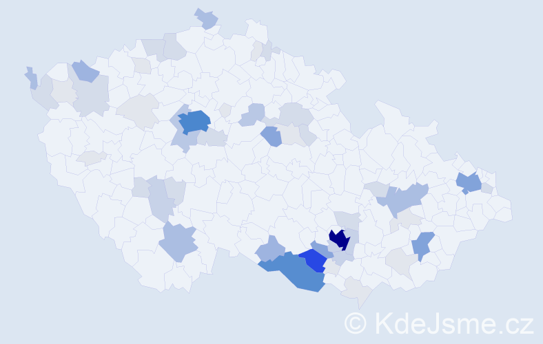 Příjmení: 'Fráňa', počet výskytů 213 v celé ČR