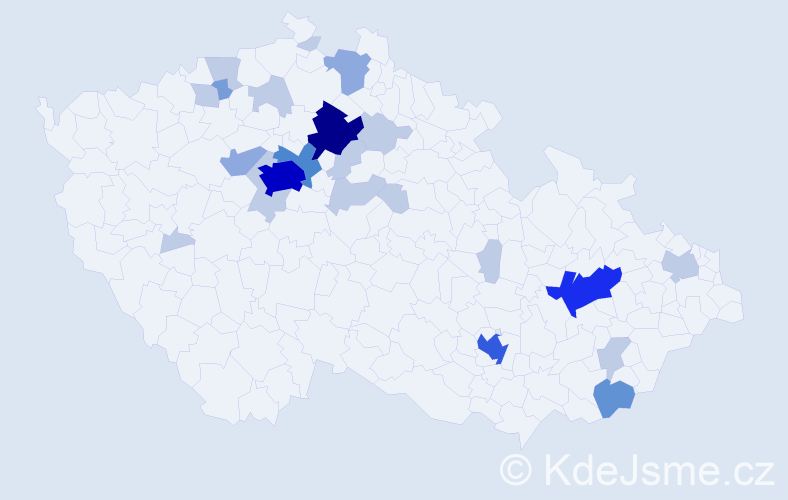 Příjmení: 'Stehlíčková', počet výskytů 61 v celé ČR