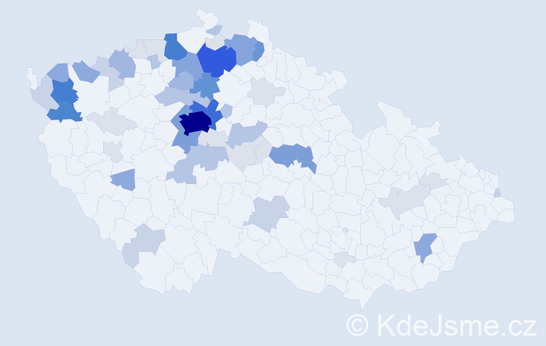 Příjmení: 'Titěra', počet výskytů 214 v celé ČR