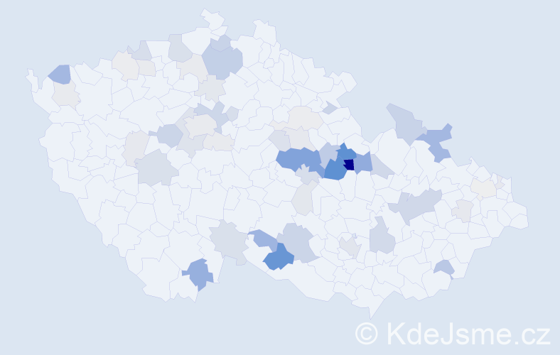Příjmení: 'Herynek', počet výskytů 171 v celé ČR
