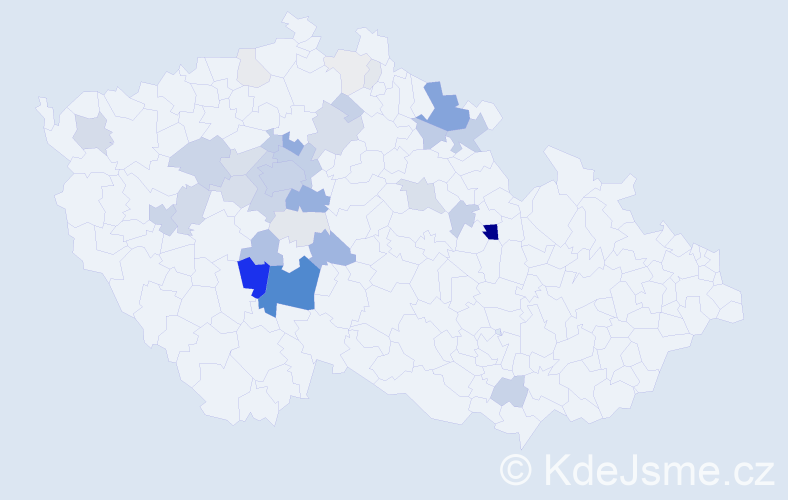 Příjmení: 'Vostřáková', počet výskytů 164 v celé ČR