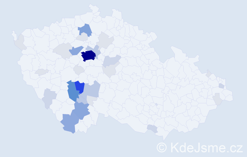 Příjmení: 'Brčáková', počet výskytů 109 v celé ČR