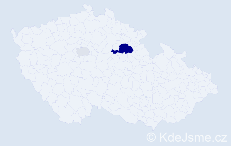 Příjmení: 'Kubeniková', počet výskytů 5 v celé ČR