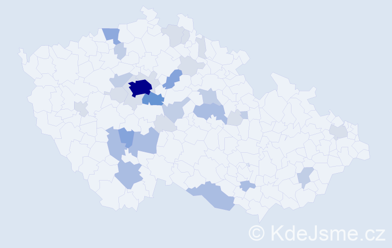 Příjmení: 'Dědourková', počet výskytů 84 v celé ČR