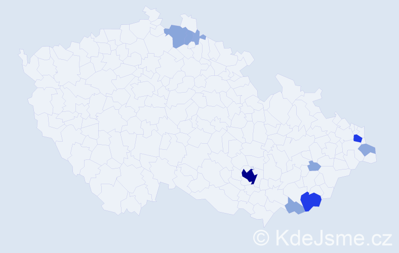 Příjmení: 'Zajdová', počet výskytů 31 v celé ČR