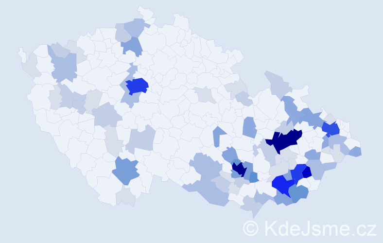 Příjmení: 'Halová', počet výskytů 276 v celé ČR