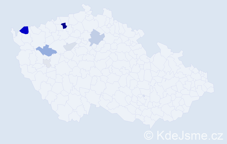 Příjmení: 'Málišová', počet výskytů 13 v celé ČR