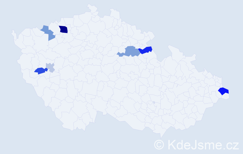 Příjmení: 'Cebová', počet výskytů 14 v celé ČR