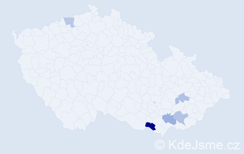 Příjmení: 'Kuřimský', počet výskytů 6 v celé ČR