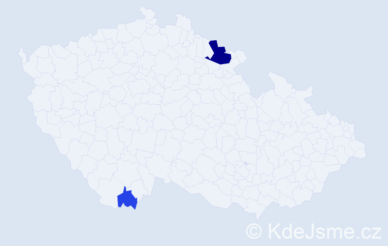 Příjmení: 'Kirchschlager', počet výskytů 6 v celé ČR