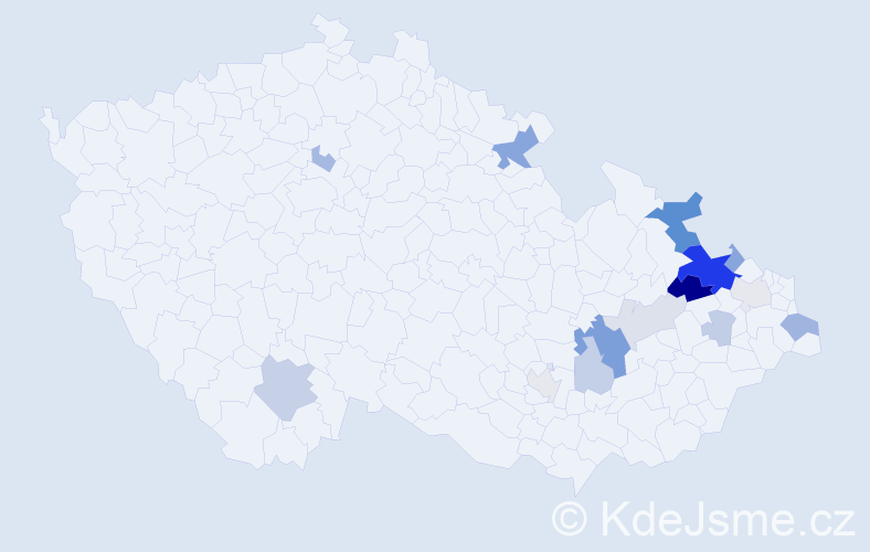 Příjmení: 'Wicha', počet výskytů 38 v celé ČR