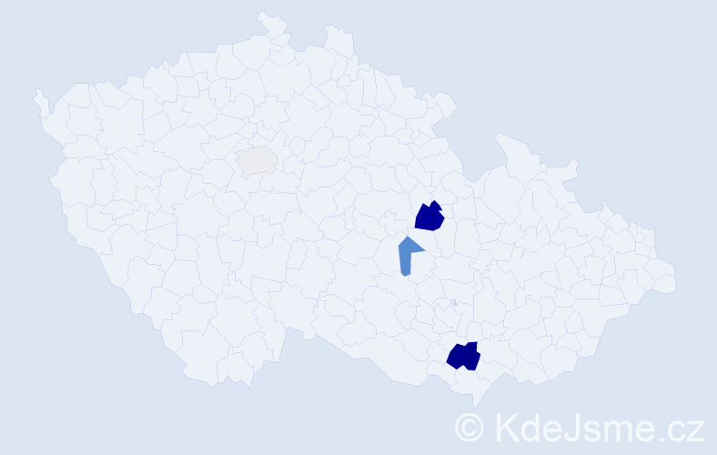 Příjmení: 'Fišmon', počet výskytů 9 v celé ČR