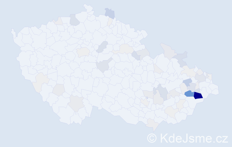 Příjmení: 'Koleček', počet výskytů 234 v celé ČR