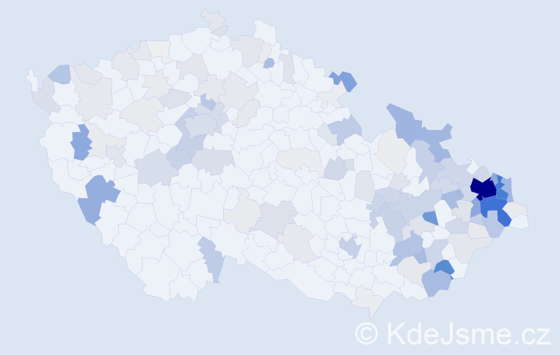 Příjmení: 'Slíva', počet výskytů 693 v celé ČR